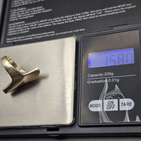 Sterling Silver Sculptural Ring | Modernist Mexico | Size 7 Statement VTG 15.8g - Picture 9 of 9